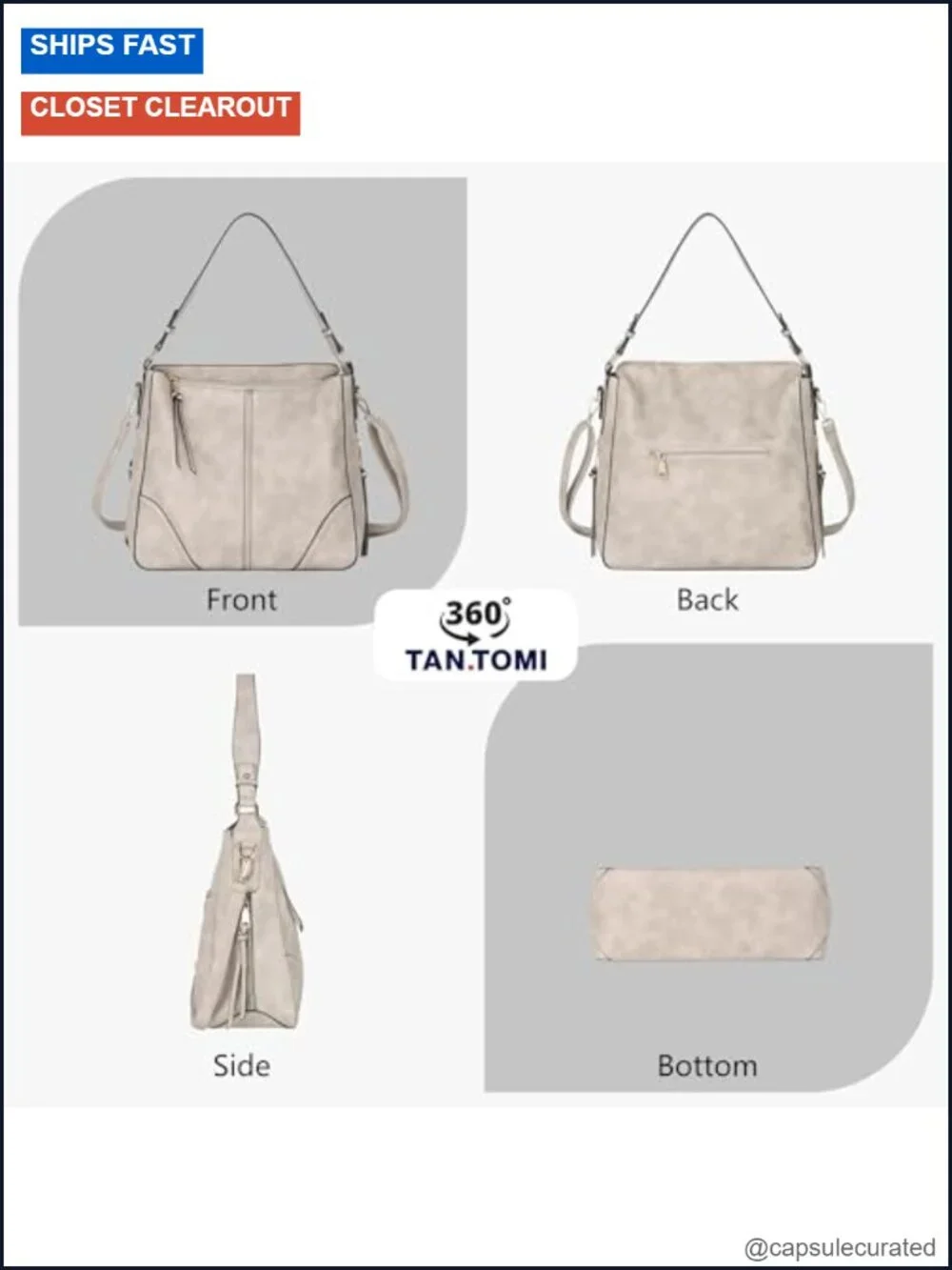 Women's Vegan Leather Hobo Crossbody Bag Large Capacity Handbag Purse